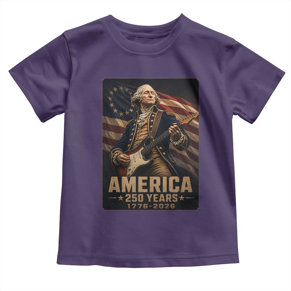 George Washington Playing Guitar USA 250th Anniversary Vintage 4th of July Toddler T Shirt