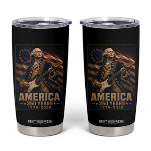 George Washington Playing Guitar USA 250th Anniversary Vintage 4th of July Tumbler Cup