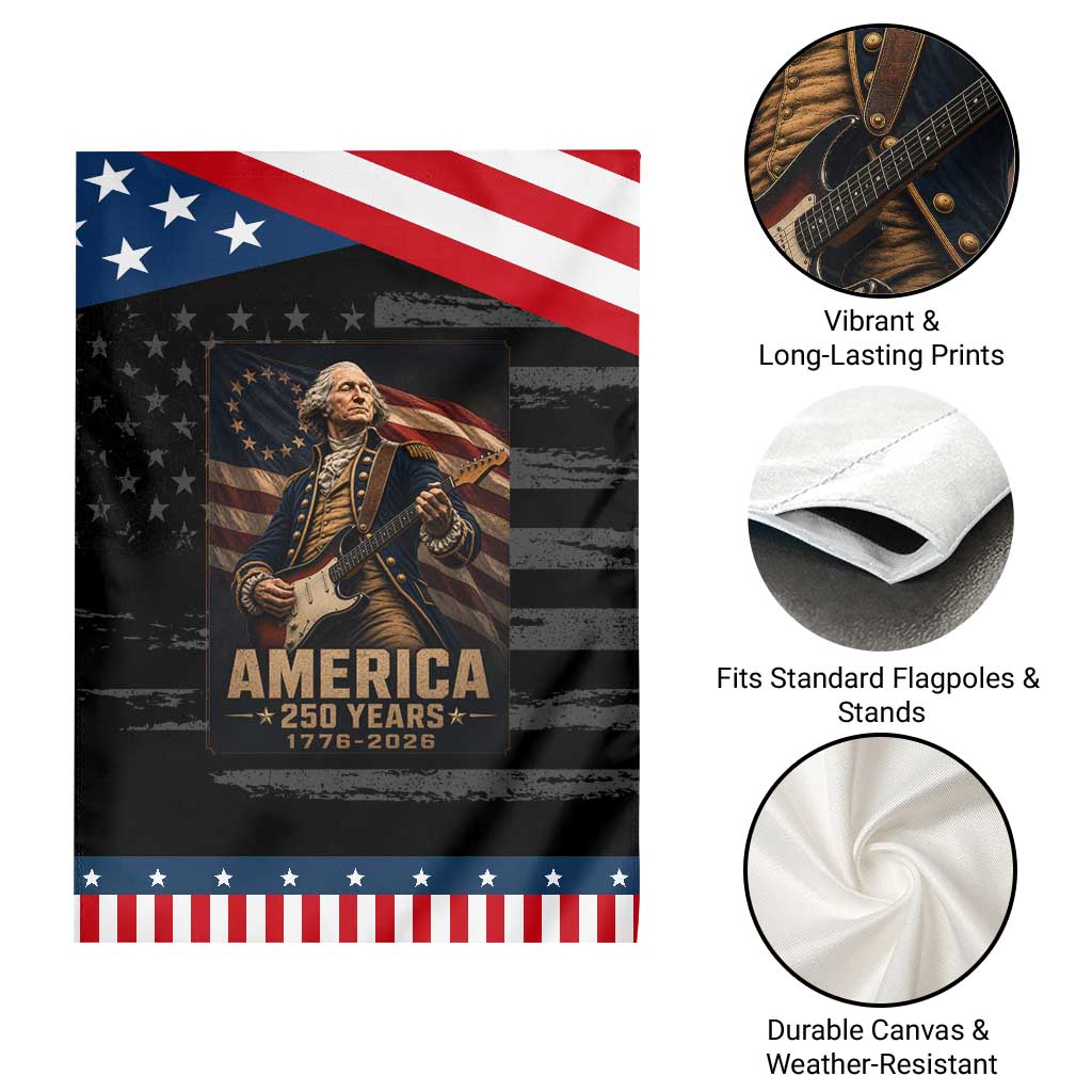 George Washington Playing Guitar USA 250th Anniversary Vintage 4th of July Patriotic Garden Flag