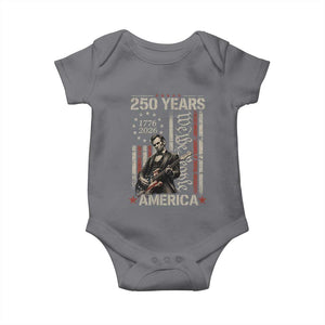 Abraham Lincoln Playing Guitar 4th July 250 Years America Baby Onesie TS11 Charcoal Print Your Wear