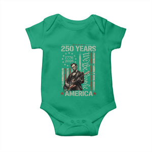 Abraham Lincoln Playing Guitar 4th July 250 Years America Baby Onesie TS11 Irish Green Print Your Wear
