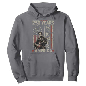 Abraham Lincoln Playing Guitar 4th July 250 Years America Hoodie TS11 Charcoal Print Your Wear