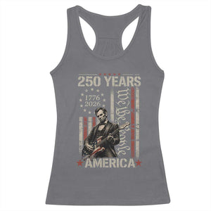 Abraham Lincoln Playing Guitar 4th July 250 Years America Racerback Tank Top TS11 Charcoal Print Your Wear