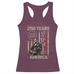 Abraham Lincoln Playing Guitar 4th July 250 Years America Racerback Tank Top TS11 Maroon Print Your Wear