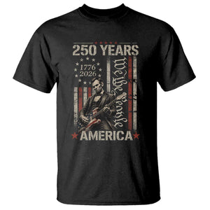 Abraham Lincoln Playing Guitar 4th July 250 Years America T Shirt TS11 Black Print Your Wear