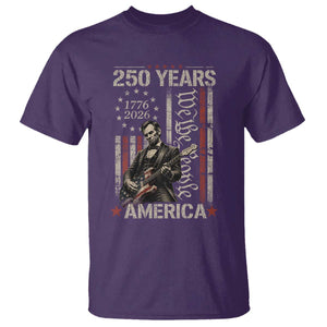 Abraham Lincoln Playing Guitar 4th July 250 Years America T Shirt TS11 Purple Print Your Wear