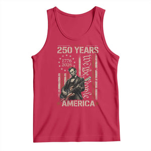 Abraham Lincoln Playing Guitar 4th July 250 Years America Tank Top TS11 Red Print Your Wear