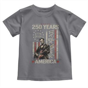 Abraham Lincoln Playing Guitar 4th July 250 Years America Toddler T Shirt TS11 Charcoal Print Your Wear