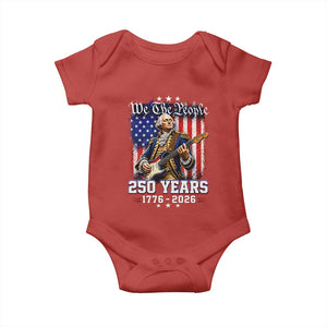 George Washington Playing Guitar 250th Anniversary USA Baby Onesie We The People 250 Years 1776 2026
