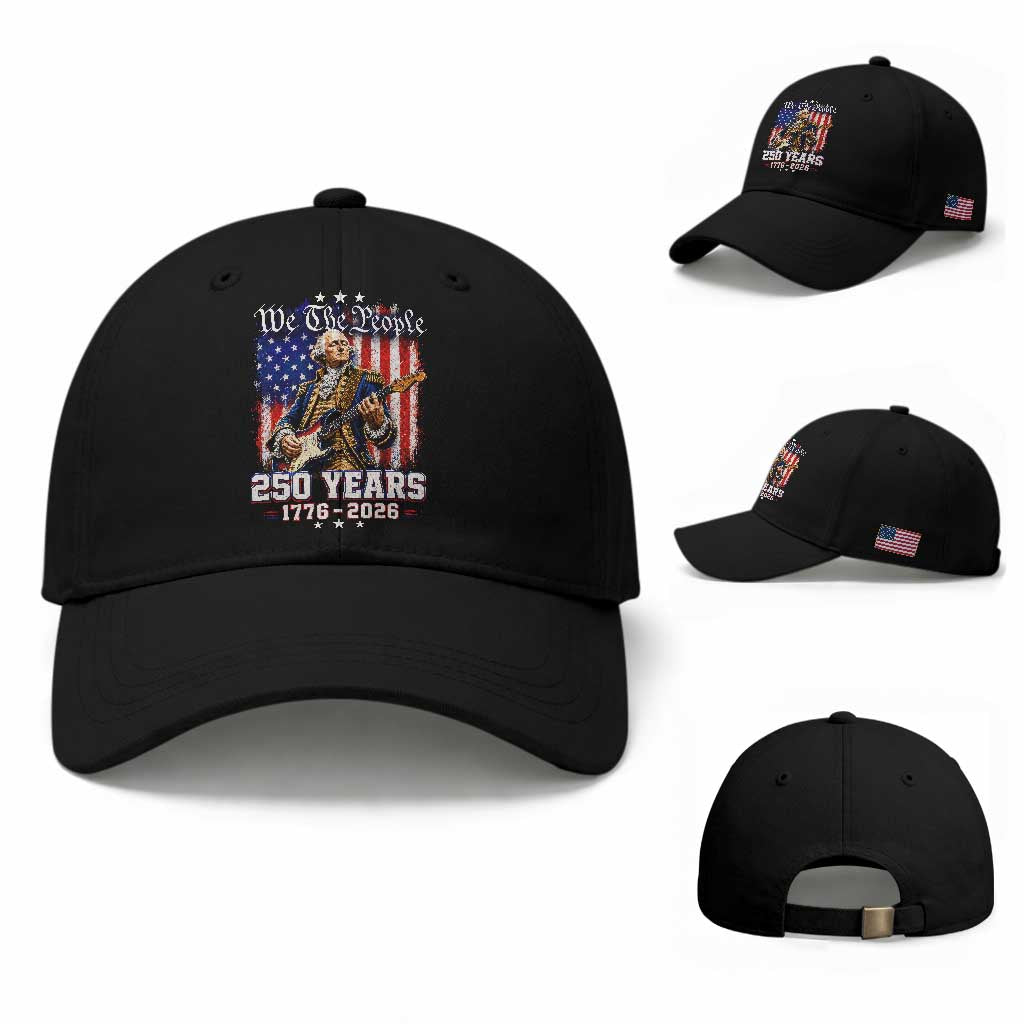 George Washington Playing Guitar 250th Anniversary USA Baseball Cap We The People 250 Years 1776 2026