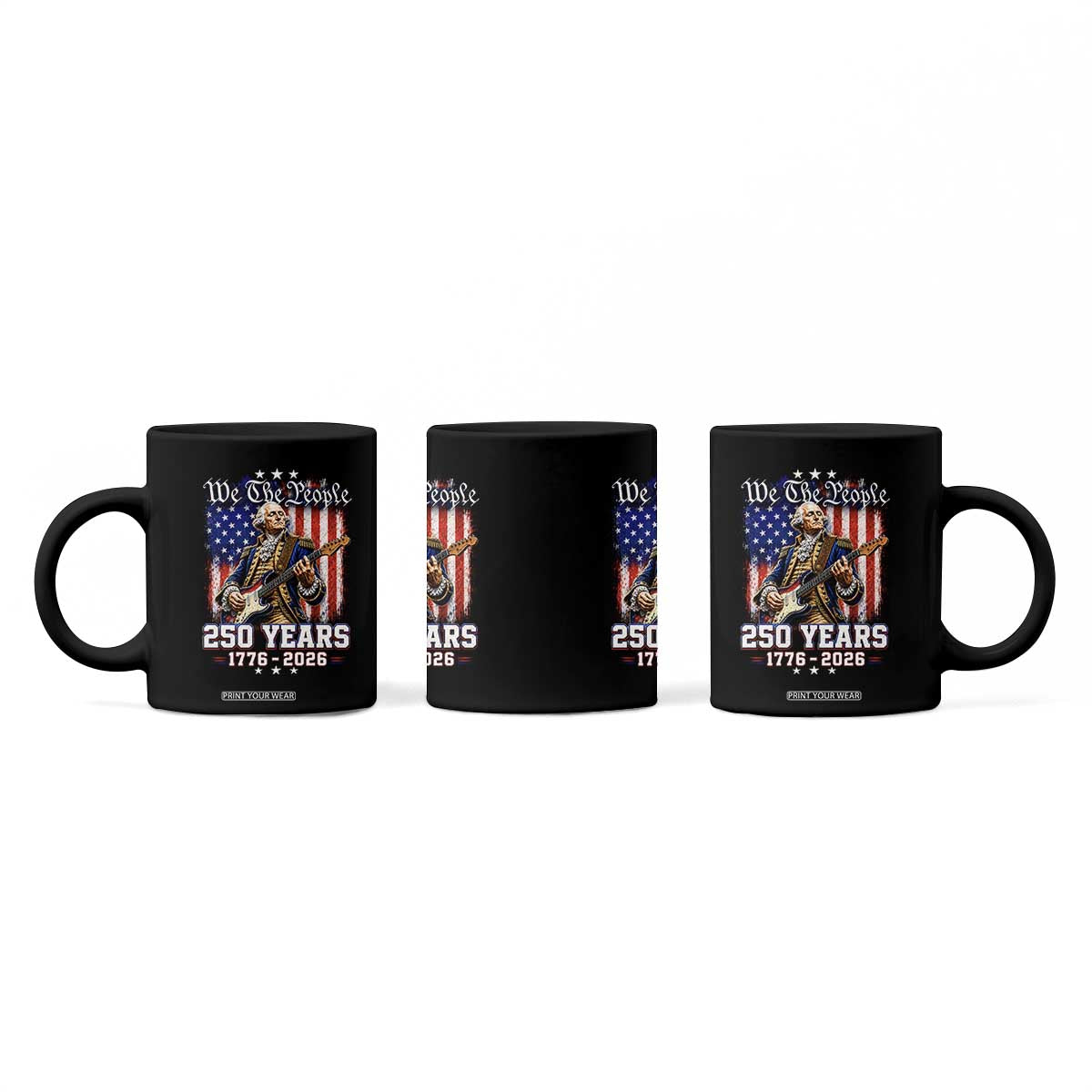 George Washington Playing Guitar 250th Anniversary USA Coffee Mug We The People 250 Years 1776 2026
