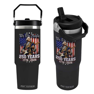 George Washington Playing Guitar 250th Anniversary USA Flip Straw Tumbler We The People 250 Years 1776 2026