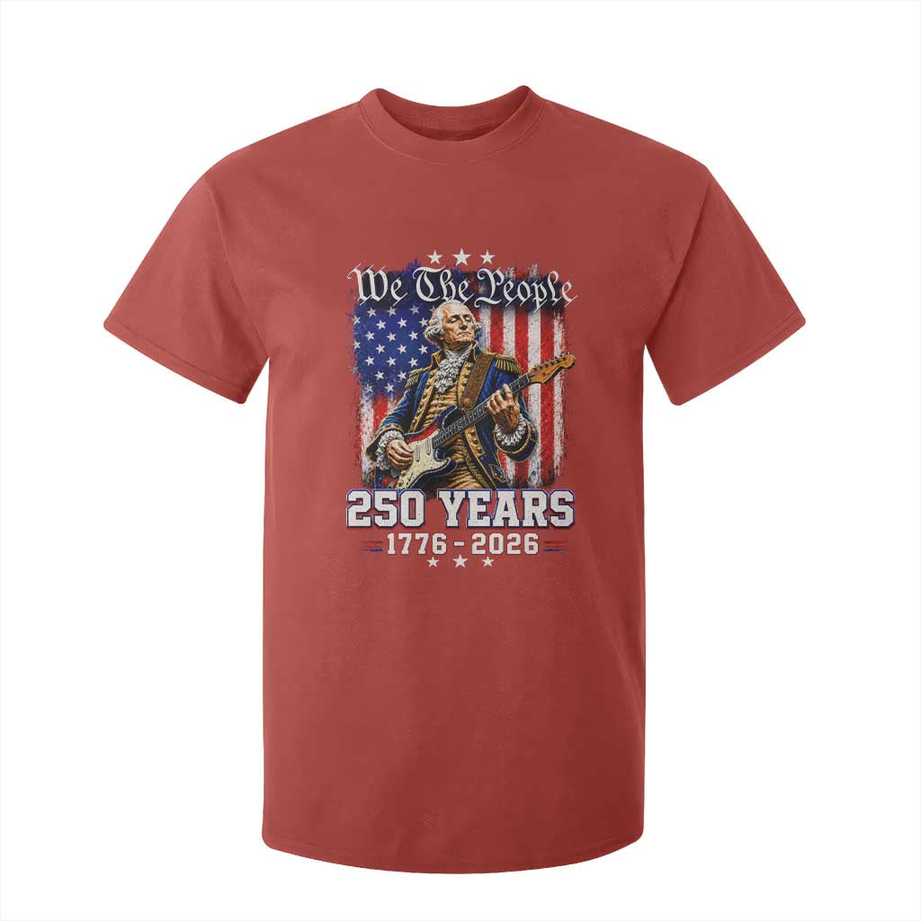 George Washington Playing Guitar 250th Anniversary USA T Shirt For Kid We The People 250 Years 1776 2026