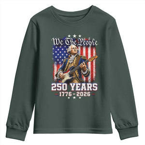 George Washington Playing Guitar 250th Anniversary USA Youth Sweatshirt We The People 250 Years 1776 2026