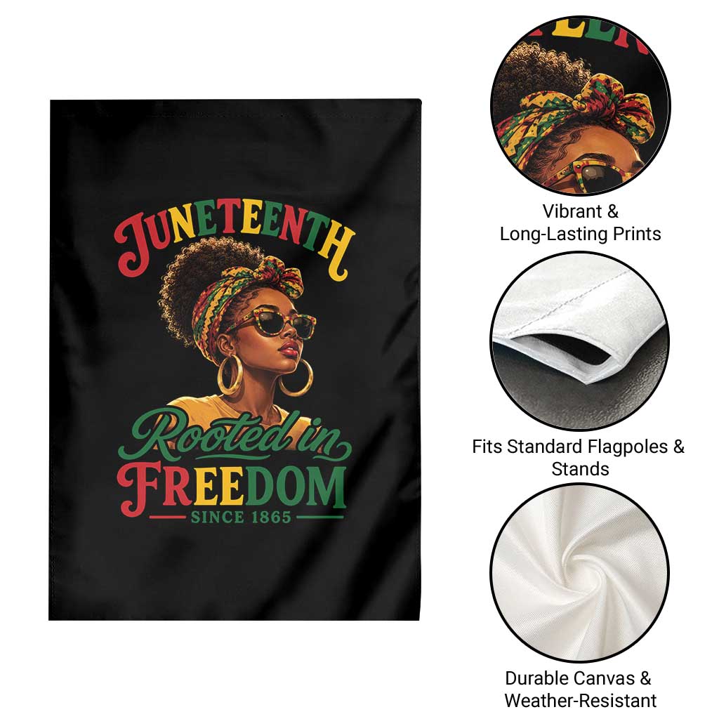 Juneteenth Rooted In Freedom Since 1865 Garden Flag Black Women African American TS11 Print Your Wear