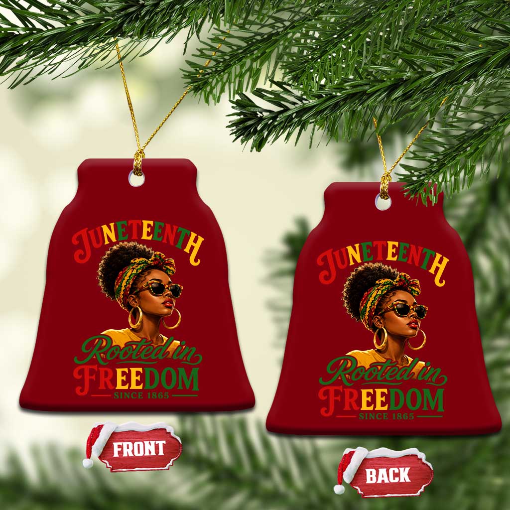 Juneteenth Rooted In Freedom Since 1865 Ceramic Ornament Black Women African American TS11 Print Your Wear