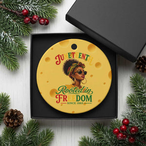 Juneteenth Rooted In Freedom Since 1865 Ceramic Ornament Black Women African American TS11 1pc Yellow Cheese Print Your Wear