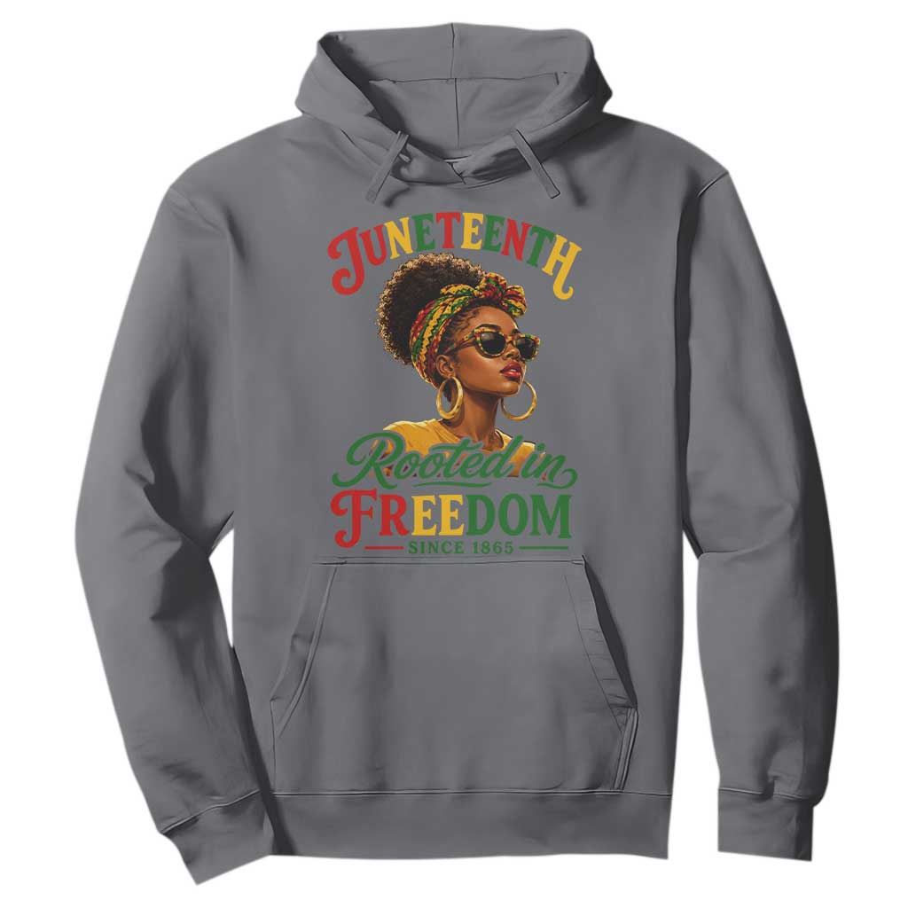 Juneteenth Rooted In Freedom Since 1865 Hoodie Black Women African American TS11 Charcoal Print Your Wear