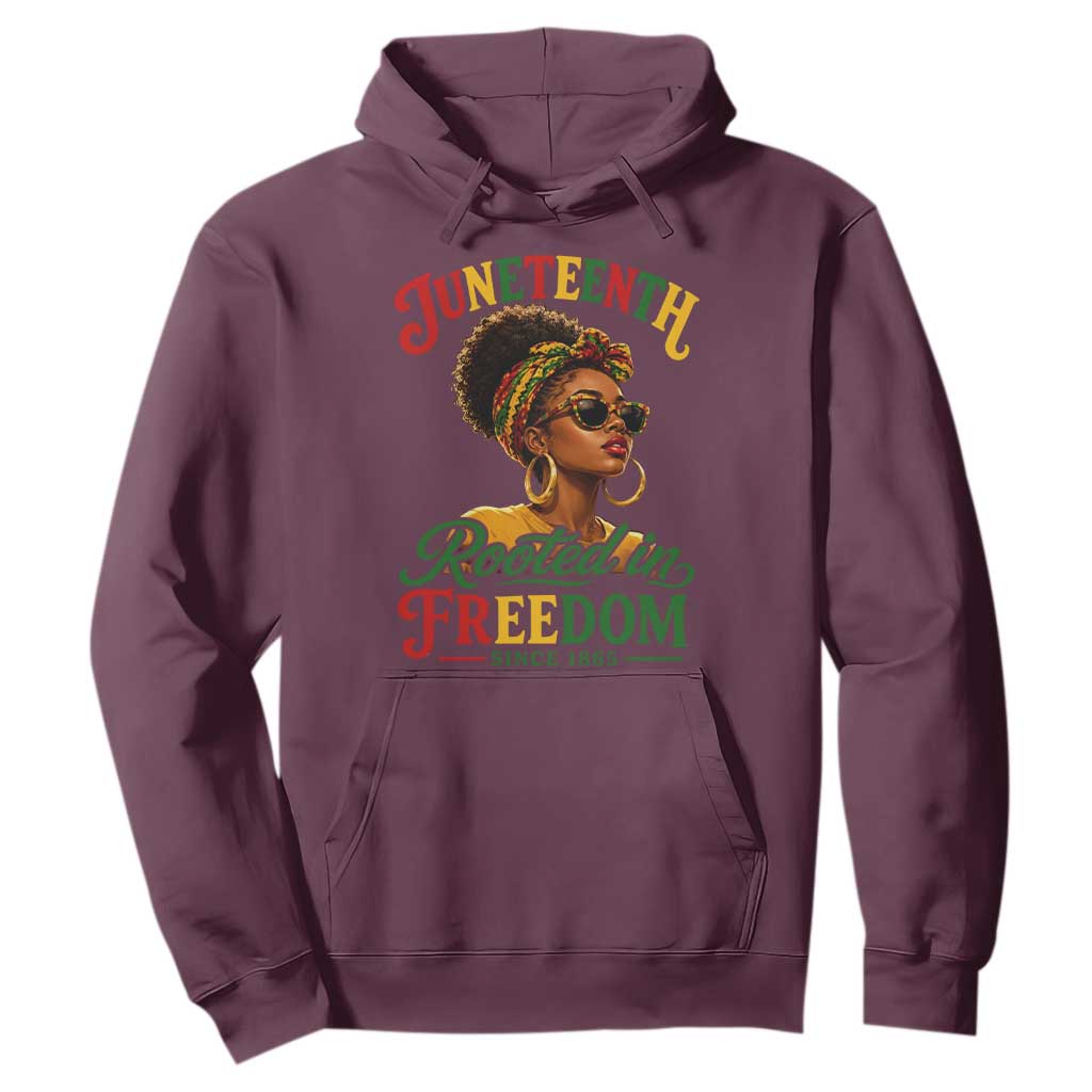 Juneteenth Rooted In Freedom Since 1865 Hoodie Black Women African American TS11 Maroon Print Your Wear