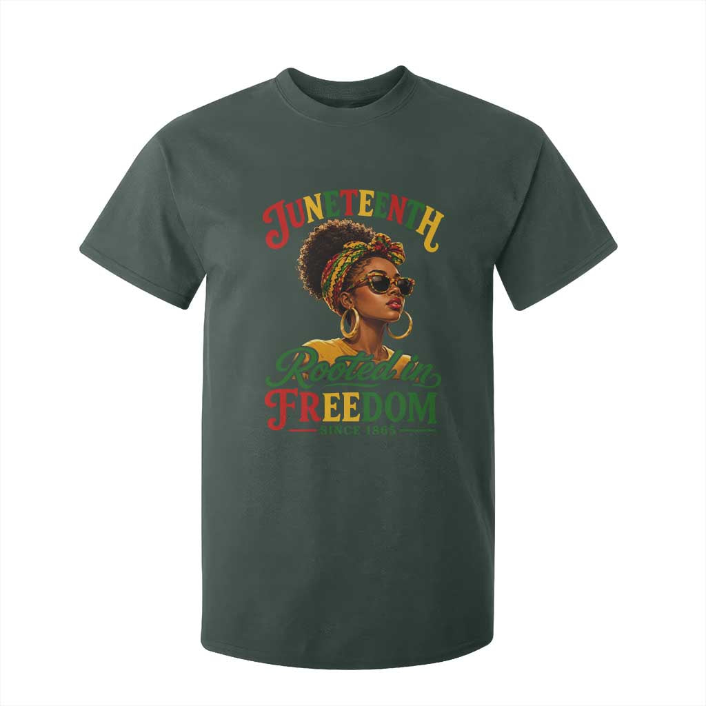 Juneteenth Rooted In Freedom Since 1865 T Shirt For Kid Black Women African American TS11 Dark Forest Green Print Your Wear
