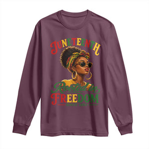 Juneteenth Rooted In Freedom Since 1865 Long Sleeve Shirt Black Women African American TS11 Maroon Print Your Wear