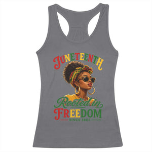 Juneteenth Rooted In Freedom Since 1865 Racerback Tank Top Black Women African American TS11 Charcoal Print Your Wear