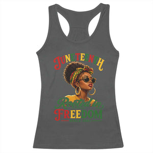 Juneteenth Rooted In Freedom Since 1865 Racerback Tank Top Black Women African American TS11 Dark Heather Print Your Wear