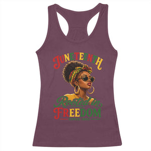 Juneteenth Rooted In Freedom Since 1865 Racerback Tank Top Black Women African American TS11 Maroon Print Your Wear