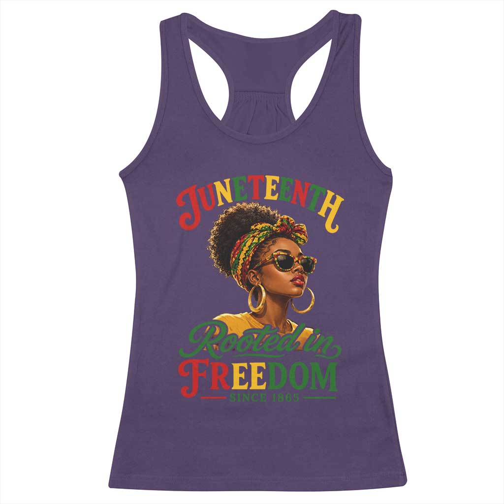 Juneteenth Rooted In Freedom Since 1865 Racerback Tank Top Black Women African American TS11 Purple Print Your Wear