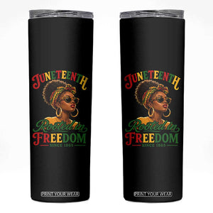 Juneteenth Rooted In Freedom Since 1865 Skinny Tumbler Black Women African American TS11 Black Print Your Wear