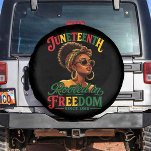Juneteenth Rooted In Freedom Since 1865 Spare Tire Cover Black Women African American TS11 No hole Black Print Your Wear