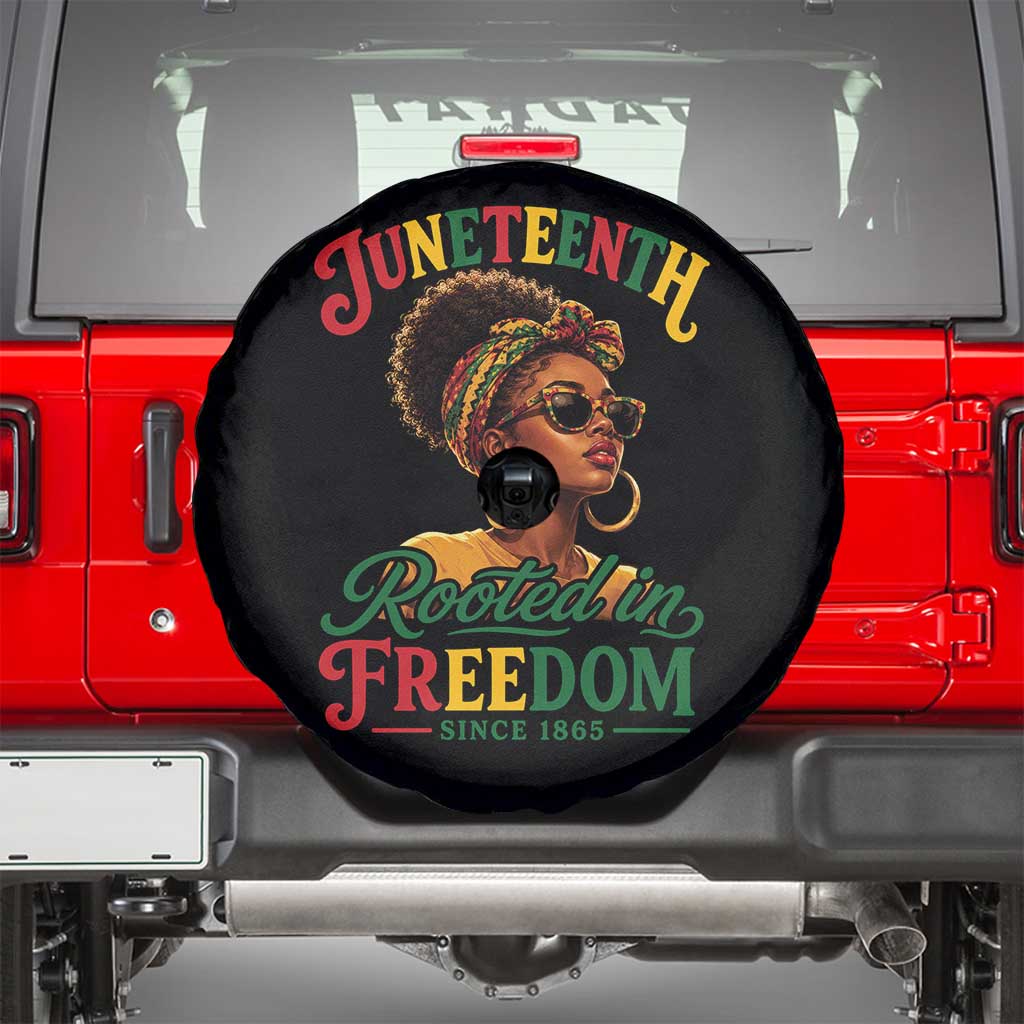 Juneteenth Rooted In Freedom Since 1865 Spare Tire Cover Black Women African American TS11 Black Print Your Wear