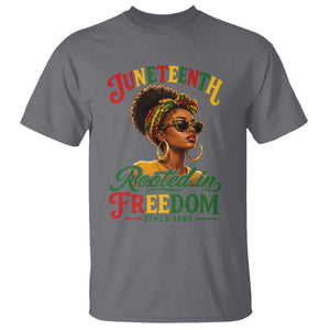 Juneteenth Rooted In Freedom Since 1865 T Shirt Black Women African American TS11 Charcoal Print Your Wear