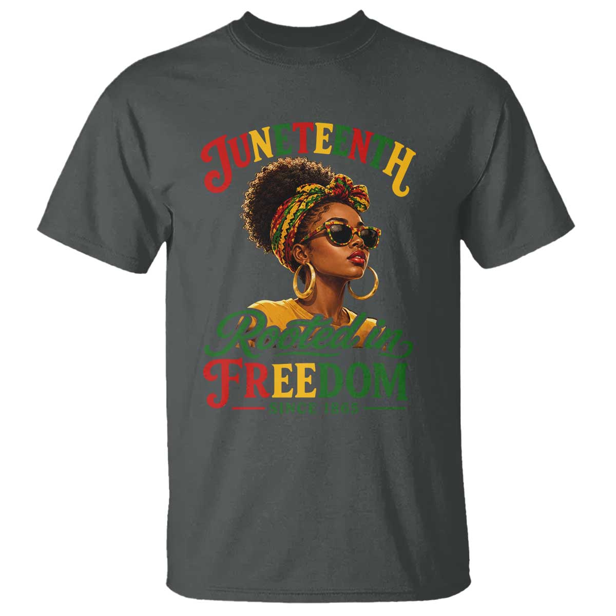 Juneteenth Rooted In Freedom Since 1865 T Shirt Black Women African American TS11 Dark Heather Print Your Wear