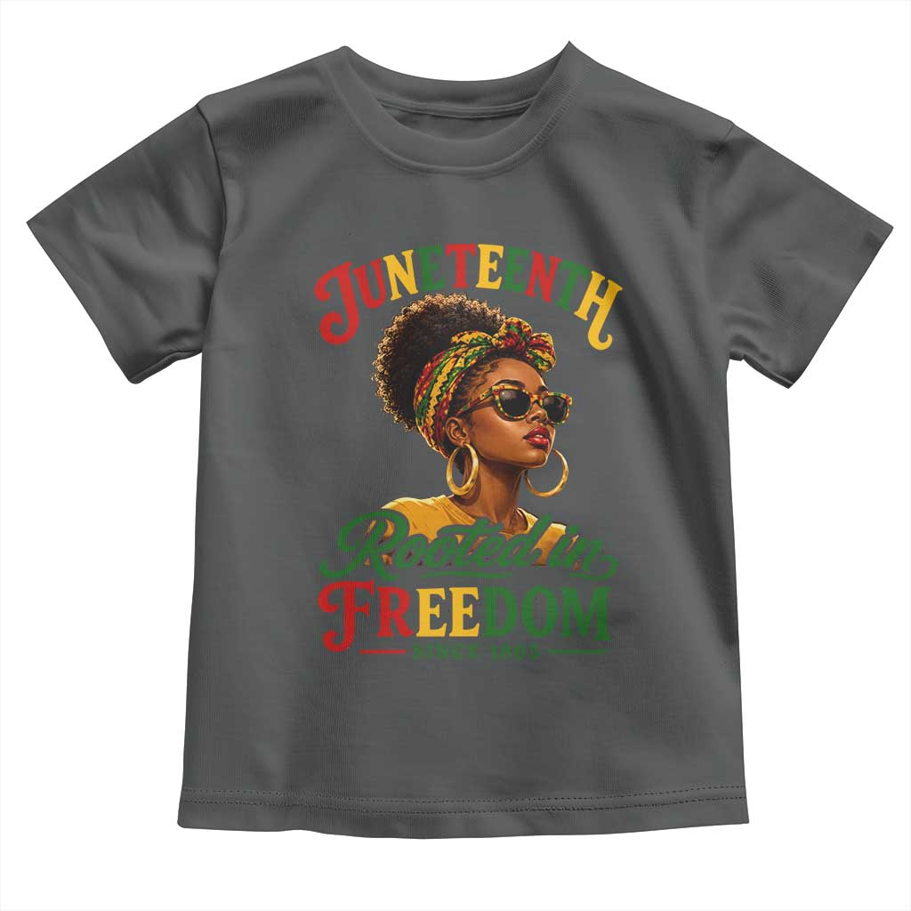 Juneteenth Rooted In Freedom Since 1865 Toddler T Shirt Black Women African American TS11 Dark Heather Print Your Wear