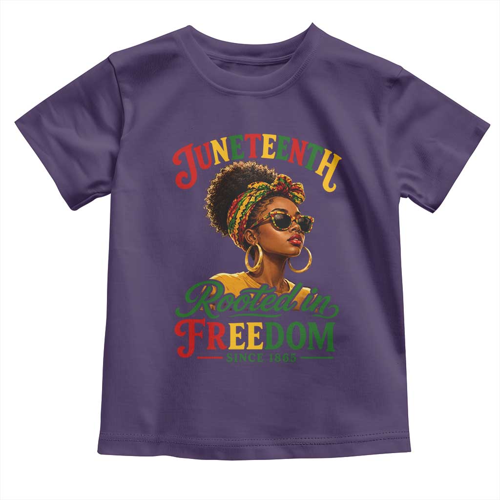Juneteenth Rooted In Freedom Since 1865 Toddler T Shirt Black Women African American TS11 Purple Print Your Wear