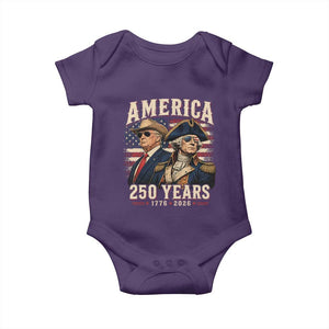 250th Anniversary USA George Washington and US Nations Leader Baby Onesie America 250 Years 1776 2026