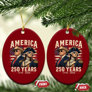 250th Anniversary USA George Washington and US Nations Leader Ceramic Ornament America 250 Years 1776 2026
