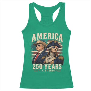 250th Anniversary USA George Washington and US Nations Leader Racerback Tank Top America 250 Years 1776 2026