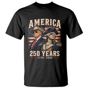 250th Anniversary USA George Washington and US Nations Leader T Shirt America 250 Years 1776 2026