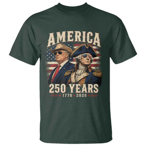 250th Anniversary USA George Washington and US Nations Leader T Shirt America 250 Years 1776 2026