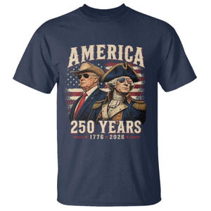 250th Anniversary USA George Washington and US Nations Leader T Shirt America 250 Years 1776 2026