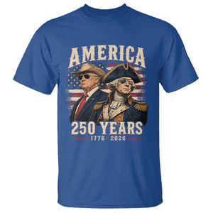 250th Anniversary USA George Washington and US Nations Leader T Shirt America 250 Years 1776 2026