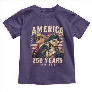 250th Anniversary USA George Washington and US Nations Leader Toddler T Shirt America 250 Years 1776 2026