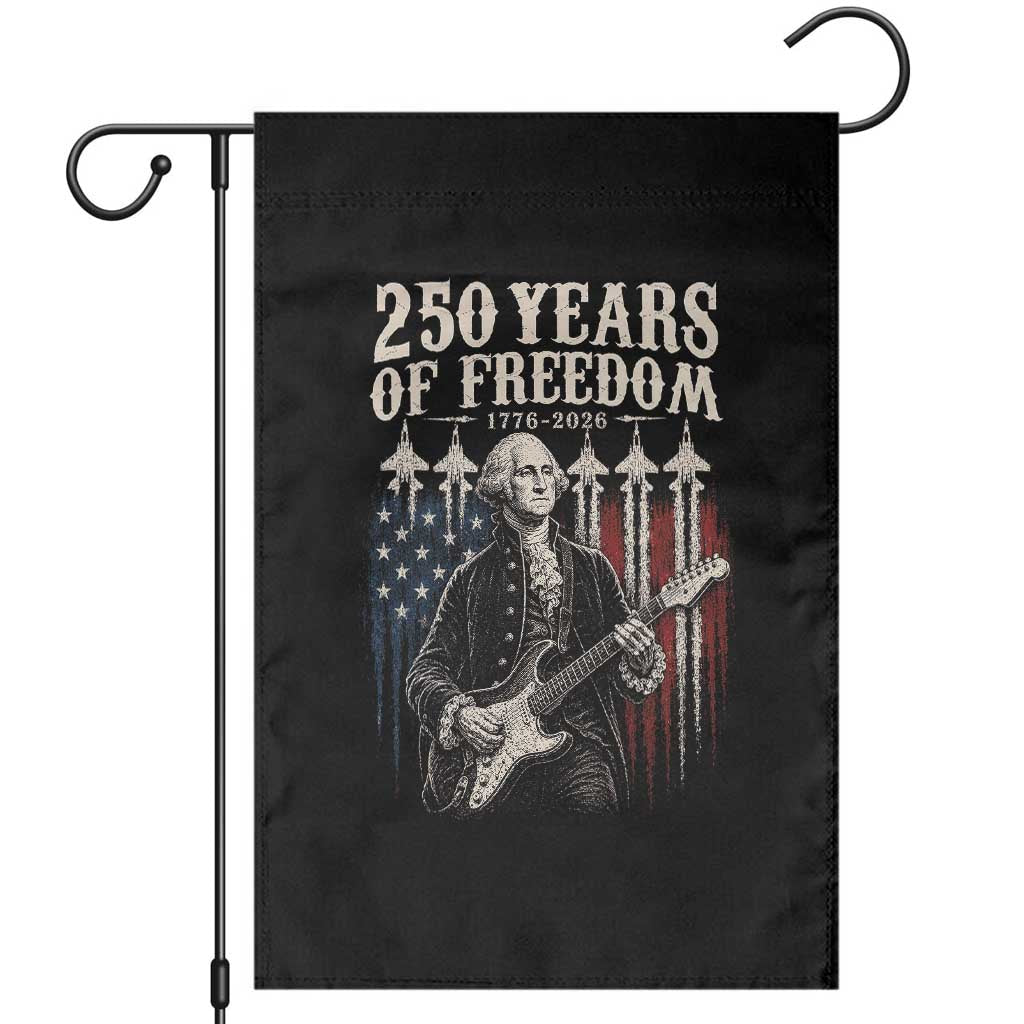 George Washington Playing Guitar 250 Years of Freedom Garden Flag TS11 Black Print Your Wear