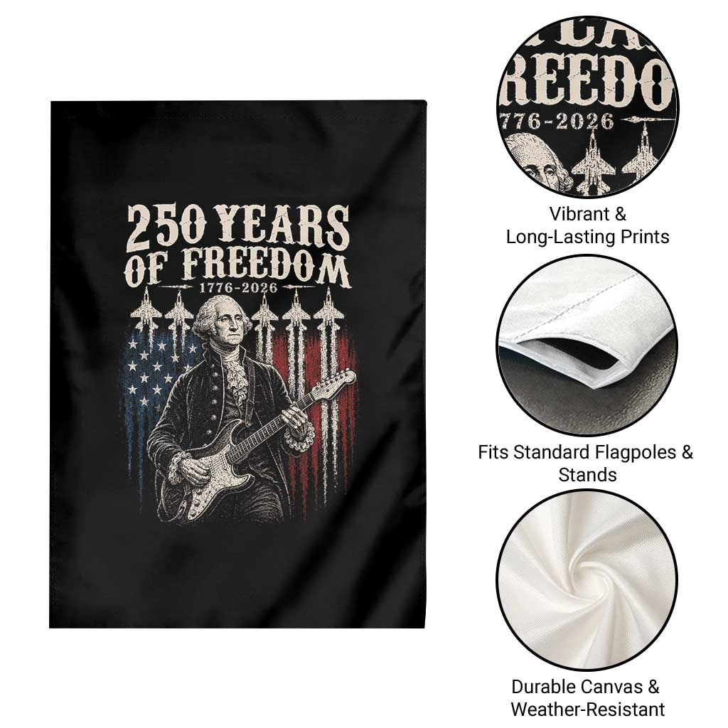 George Washington Playing Guitar 250 Years of Freedom Garden Flag