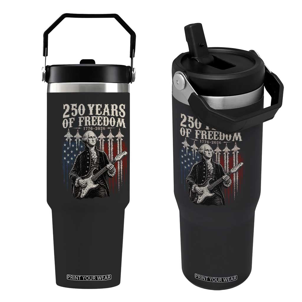 George Washington Playing Guitar 250 Years of Freedom Flip Straw Tumbler