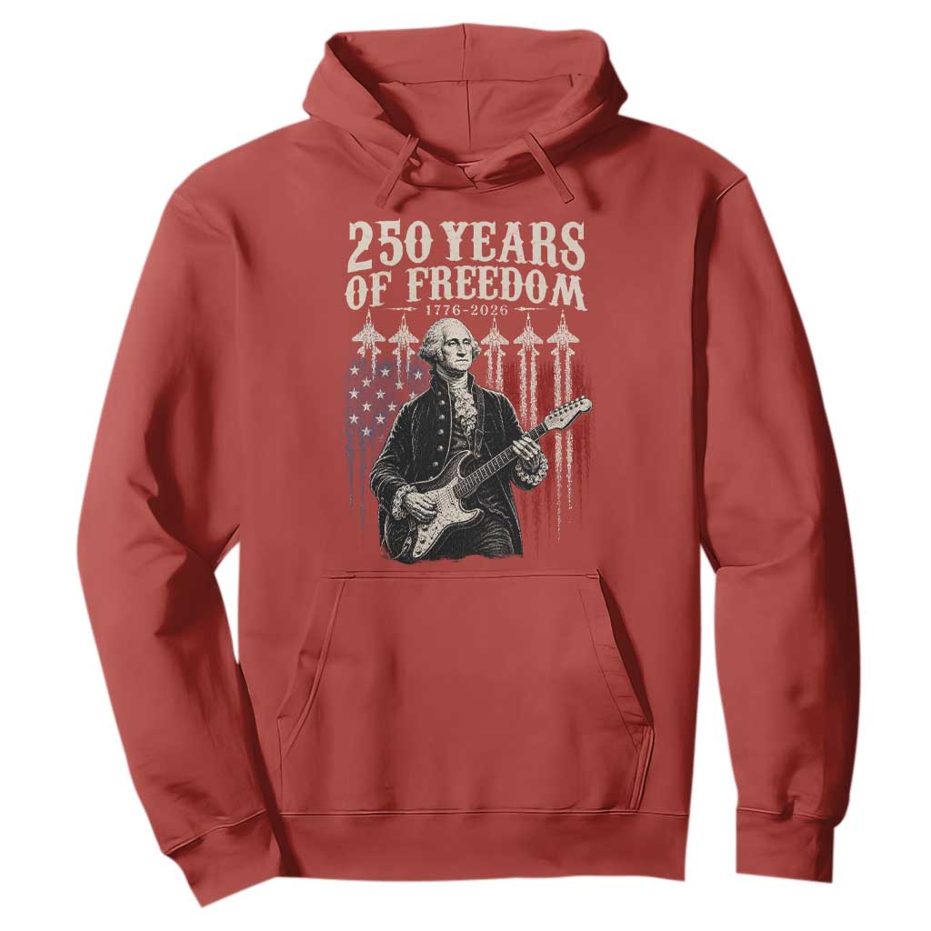 George Washington Playing Guitar 250 Years of Freedom Hoodie