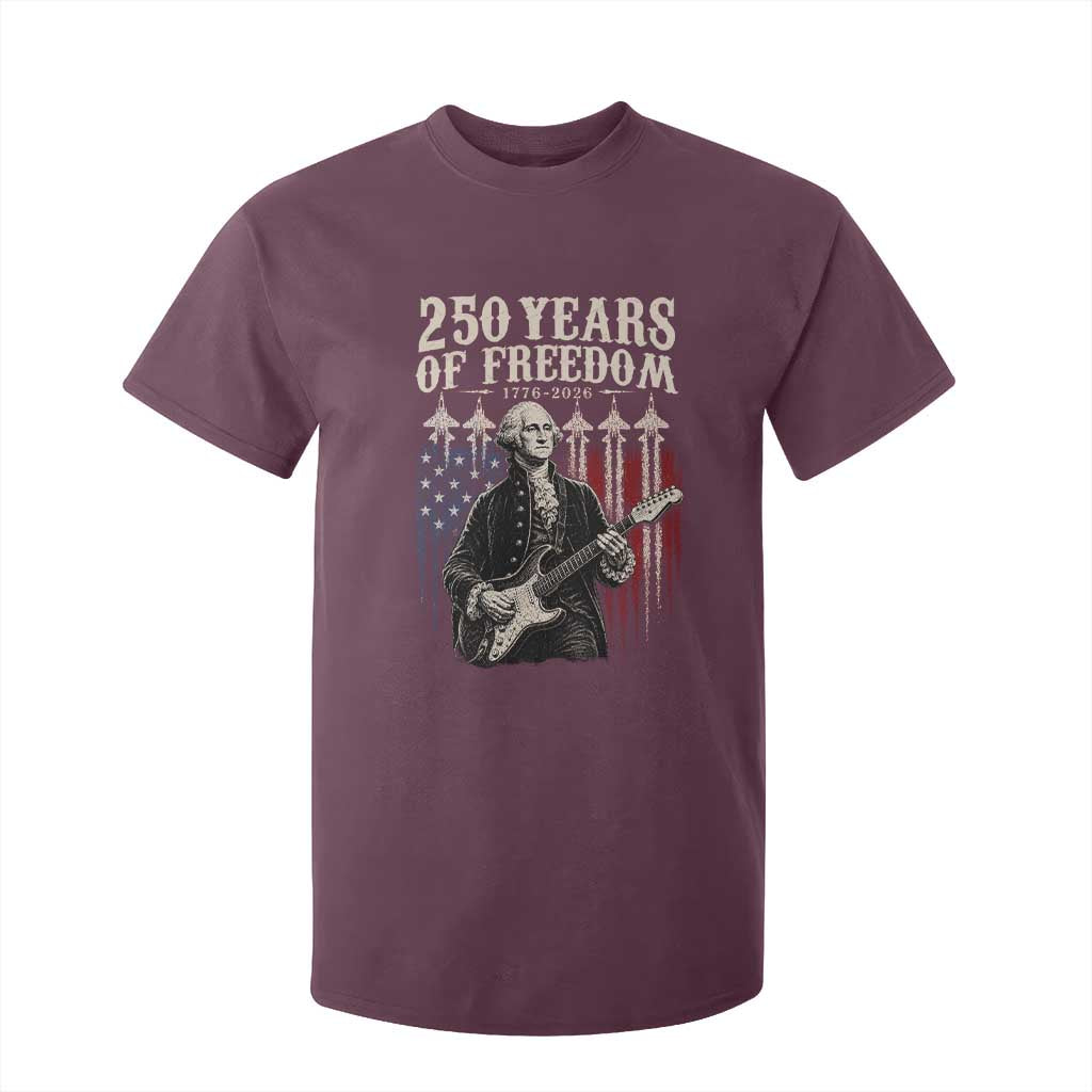 George Washington Playing Guitar 250 Years of Freedom T Shirt For Kid