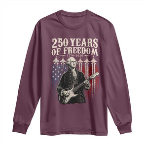 George Washington Playing Guitar 250 Years of Freedom Long Sleeve Shirt